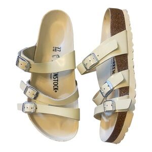 Birkenstock Franca Natural Leather Patent - High Shine Butter Sz 37 Regular